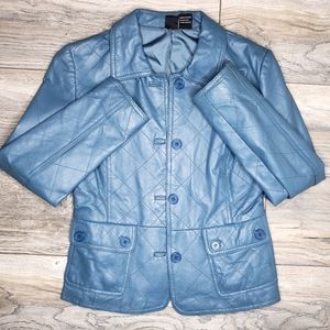 Cami NYC Steel Blue Leather Jacket Size 2